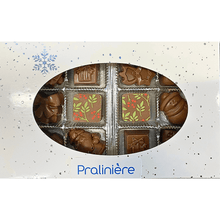 Charger l&#39;image dans la galerie, boite cadeau de chocolat au lait avec 12 figurines de Noel