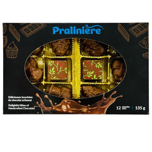 boite cadeau de chocolat au lait avec 12 figurines de Noel