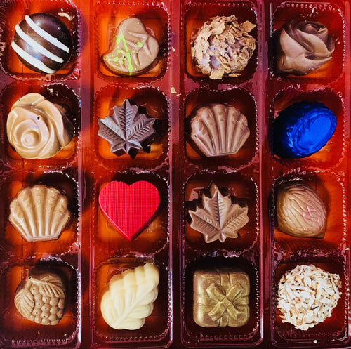 Boite de chocolats fins, 16 bouchées