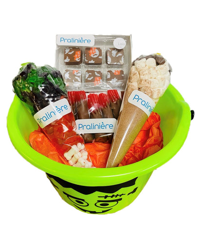 Chaudière cadeau d’Halloween – Chocolats et bonbons artisanaux
