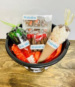 Chaudière cadeau d’Halloween – Chocolats et bonbons artisanaux