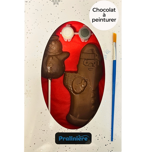 Kit pour atelier de chocolat à peinturer. Un cadeau parfait pour les enfants à commander sur la boutique en ligne de la Pralinière au Québec.