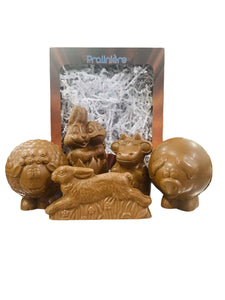 figurines en chocolat de paques animaux de la ferme