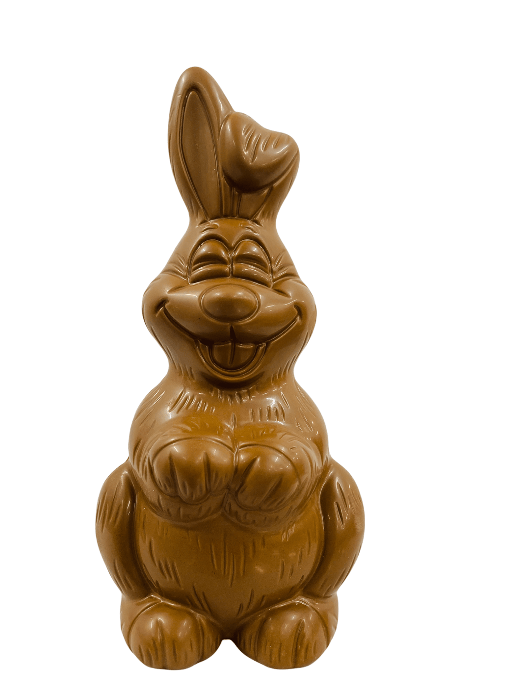 Figurine de lapin en chocolat au lait de la chocolaterie artisanale de la praliniere
