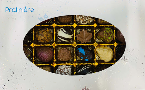 boite de chocolats fins de la chocolaterie artisanale la pralinière sur boutique en ligne
