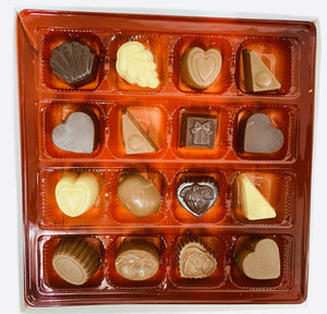 boite de bouchées de chocolat artisanal à offrir en cadeau. fait au Québec par la chocolaterie artisanale de la praliniere