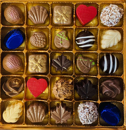 boite de chocolats fins personnalisée sur boutique en ligne de chocolaterie artisanale