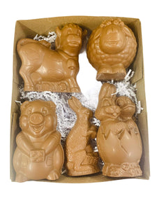 figurines en chocolat de Paques animaux de la ferme sur boutique en ligne
